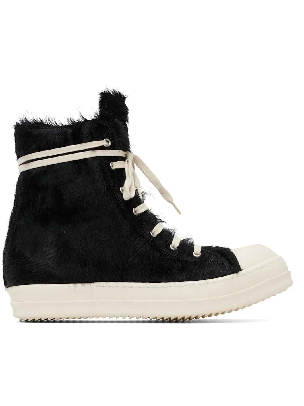 Black Tower Leather Hair-On Sneakers - 1