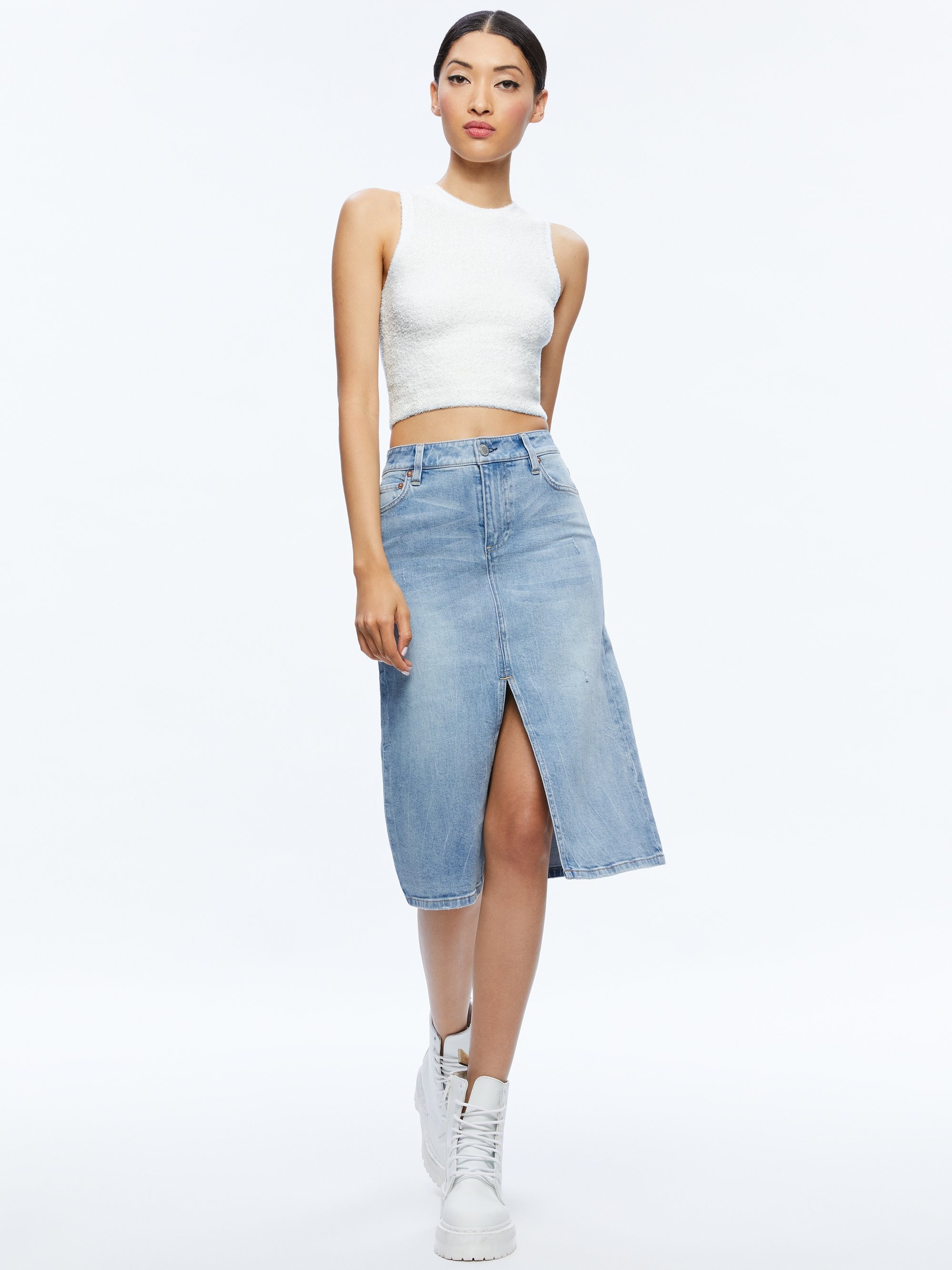 RYE MIDI DENIM SKIRT - 4