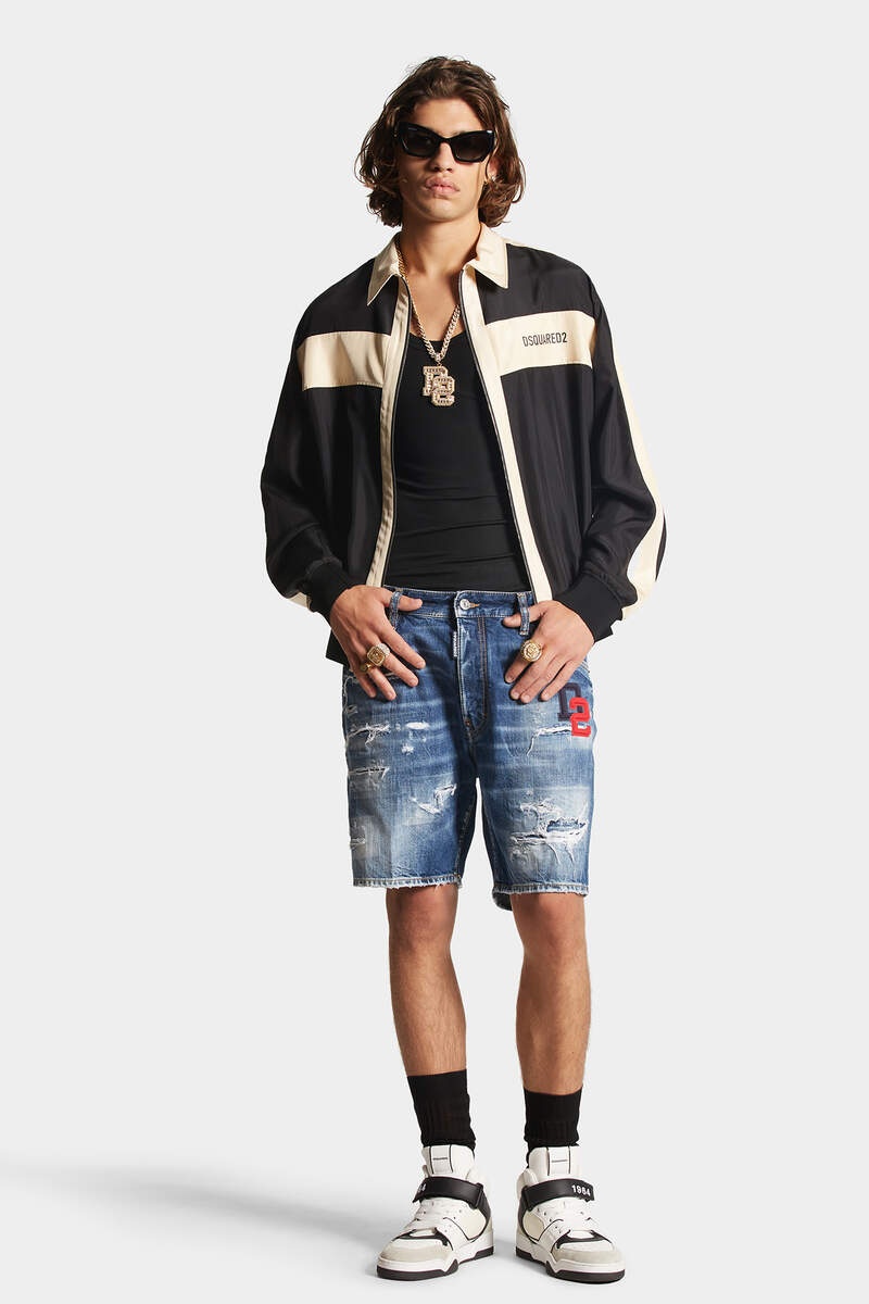 DARK RIPPED WASH MARINE SHORTS - 3