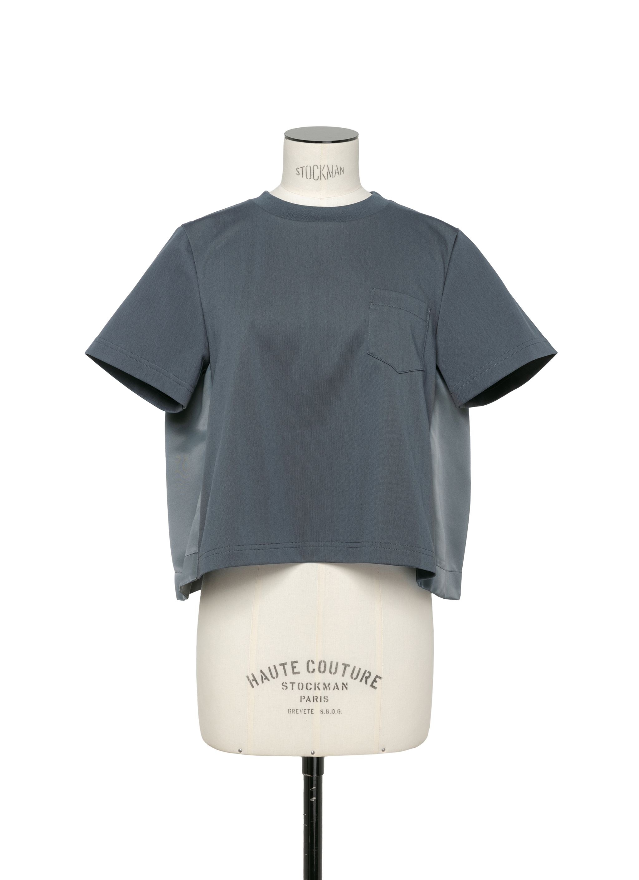 Nylon Twill Mix Cotton Jersey T-Shirt - 1