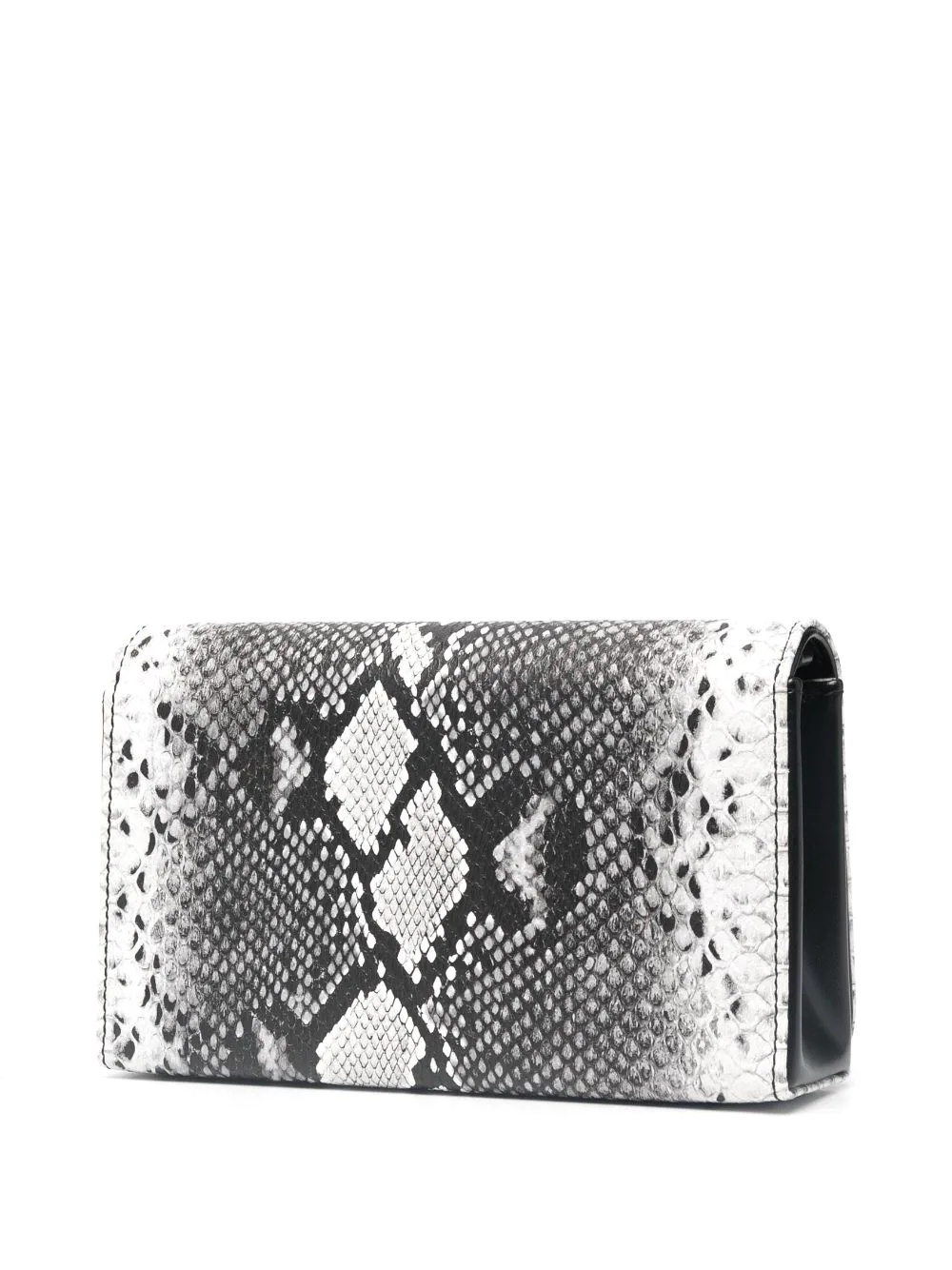 logo plaque snakeskin print crossbody - 4