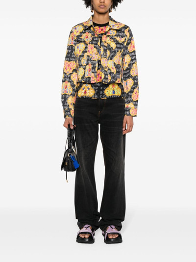 VERSACE JEANS COUTURE Heart Couture-print denim jacket outlook