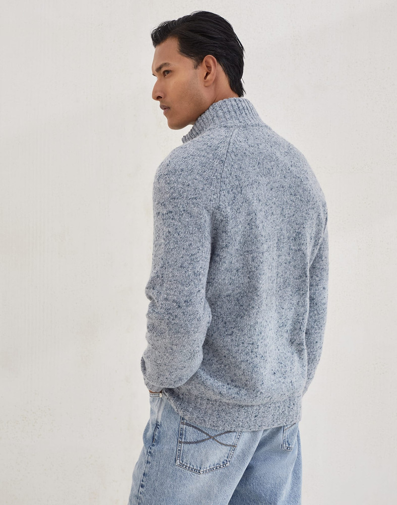 Brunello Cucinelli Flecked cashmere cardigan with zipper outlook