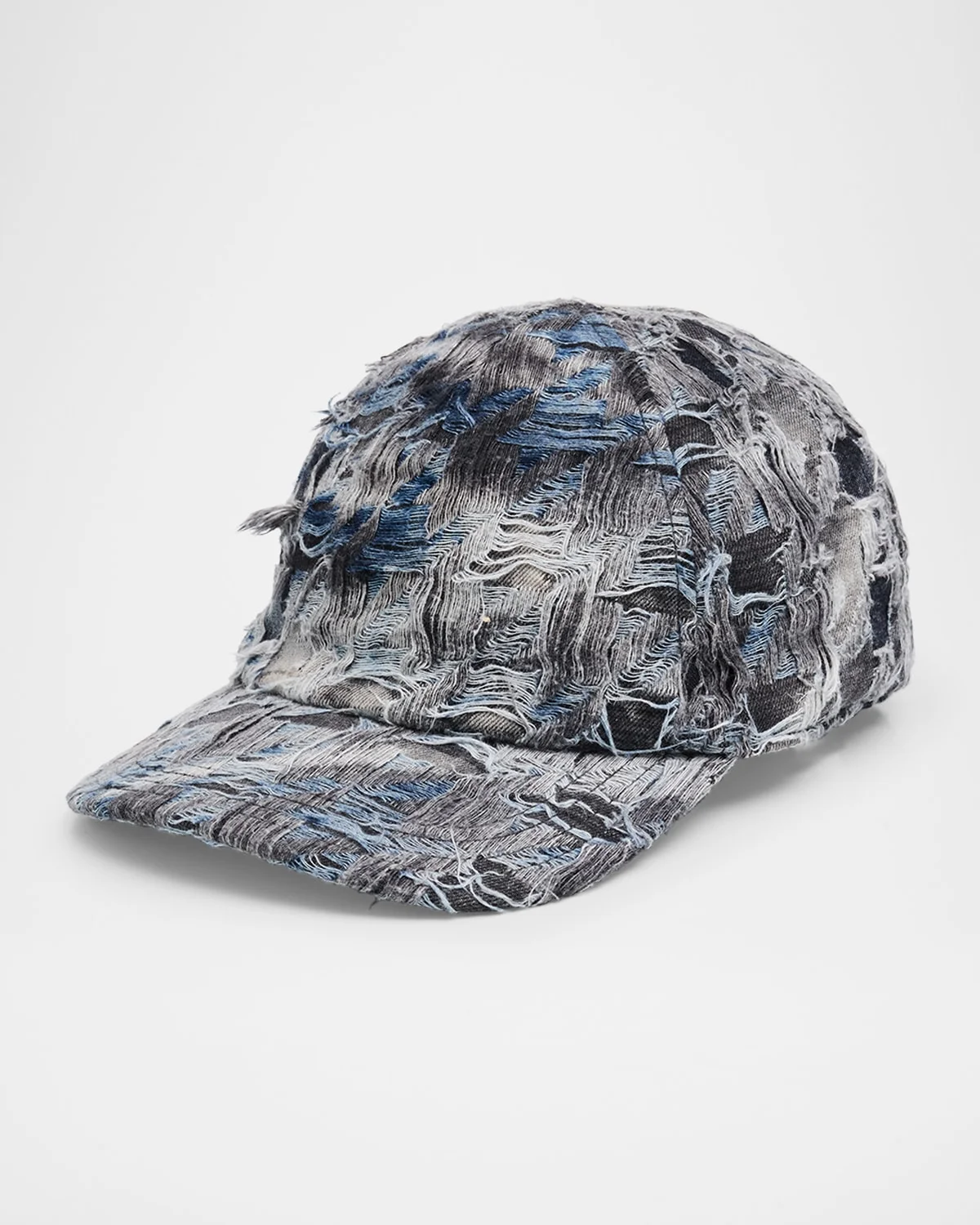 Men's C-Pied Denim Fringe Five-Panel Baseball Cap - 1