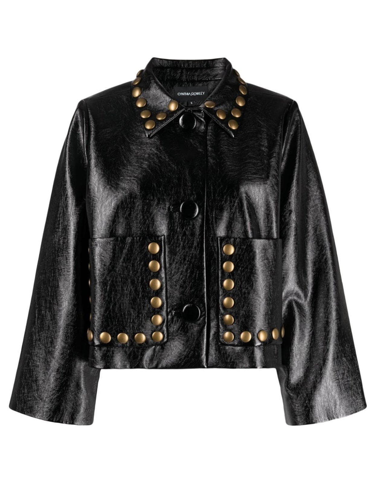 Studded Vegan Leather Jacket - 1