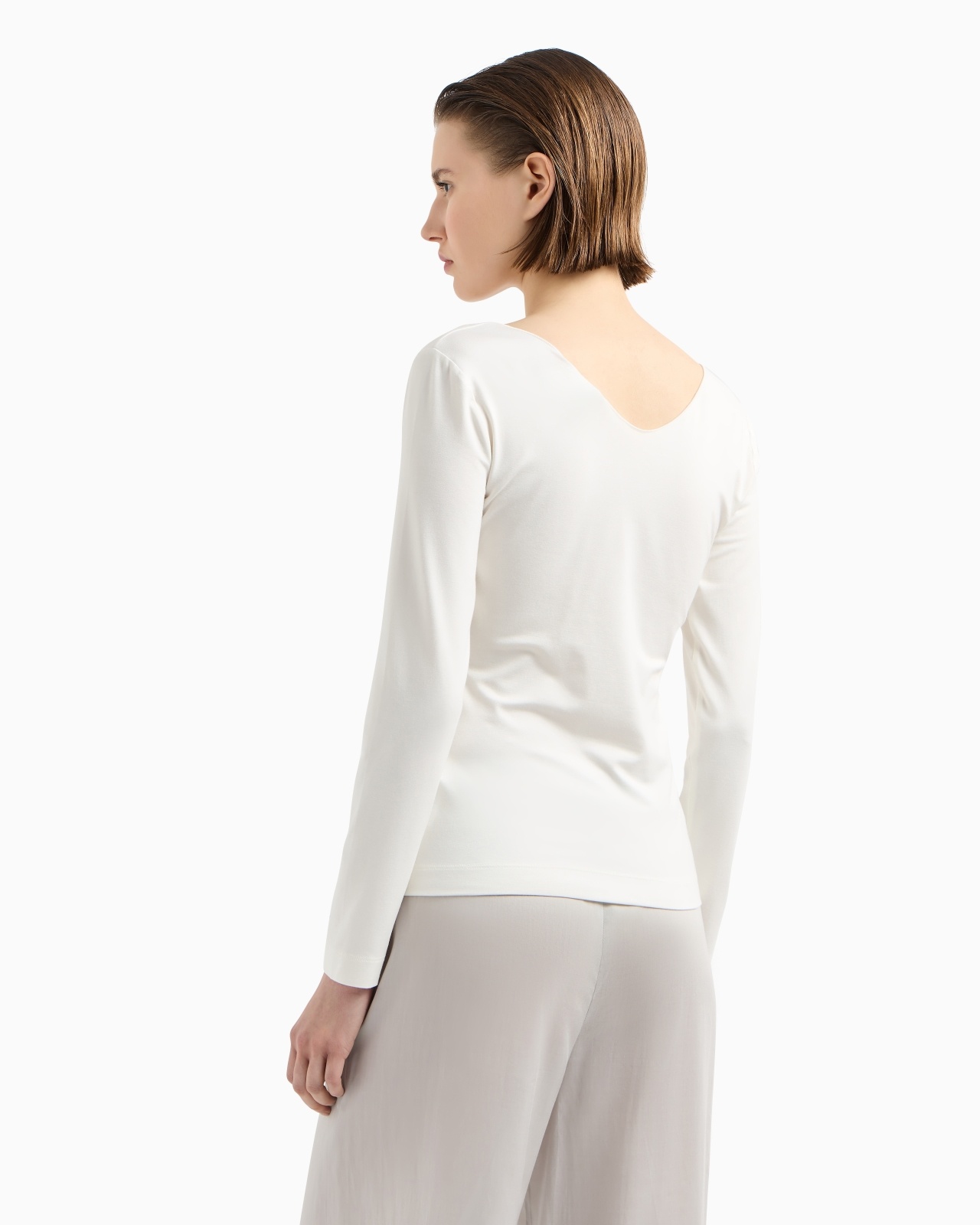 STRETCH JERSEY JUMPER WITH GATHERING DETAIL - 3
