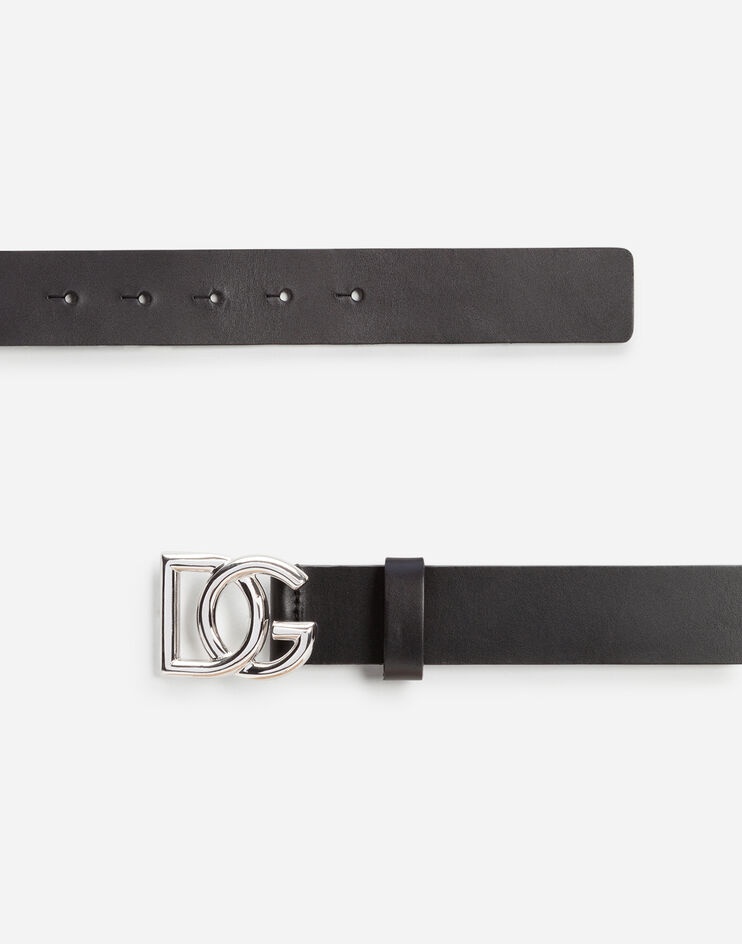 Leather belt with crossed DG logo - 2