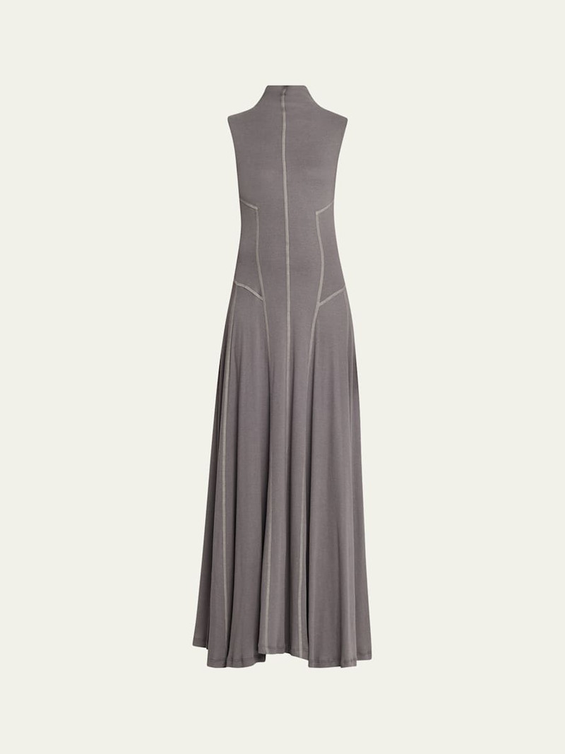 High-Neck Rib-Knit Gown 1