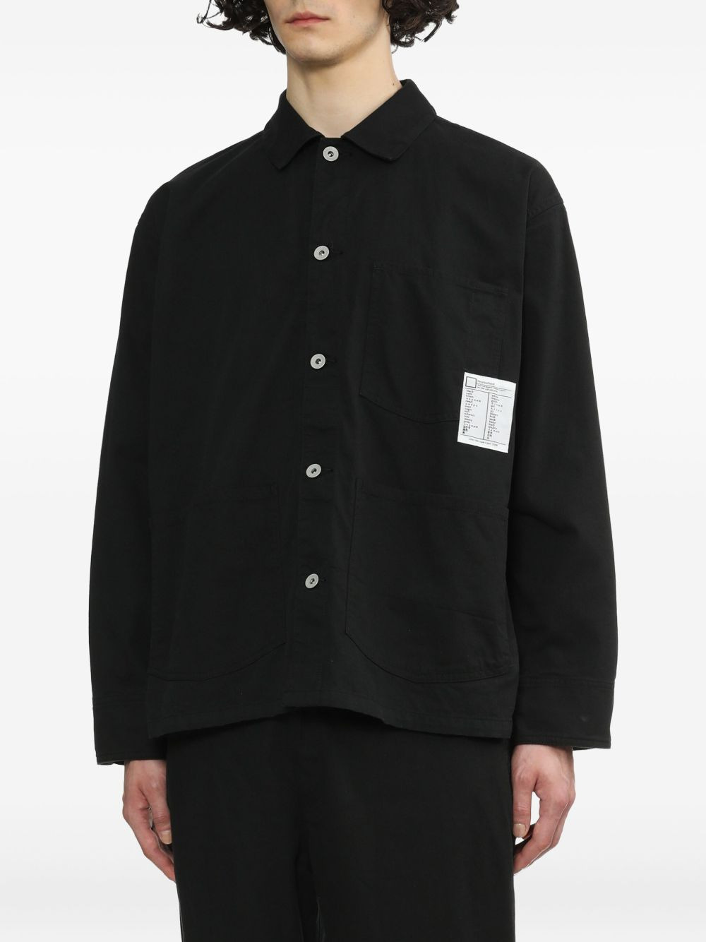 patch-pocket button-front shirt jacket - 3