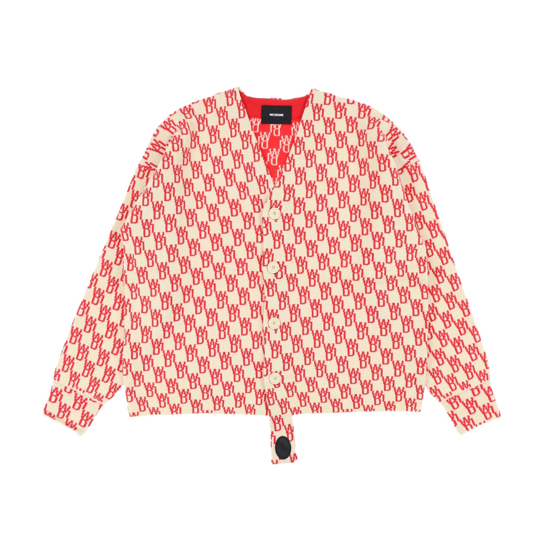 LOGO JACQUARD CARDIGAN / YEL - 1