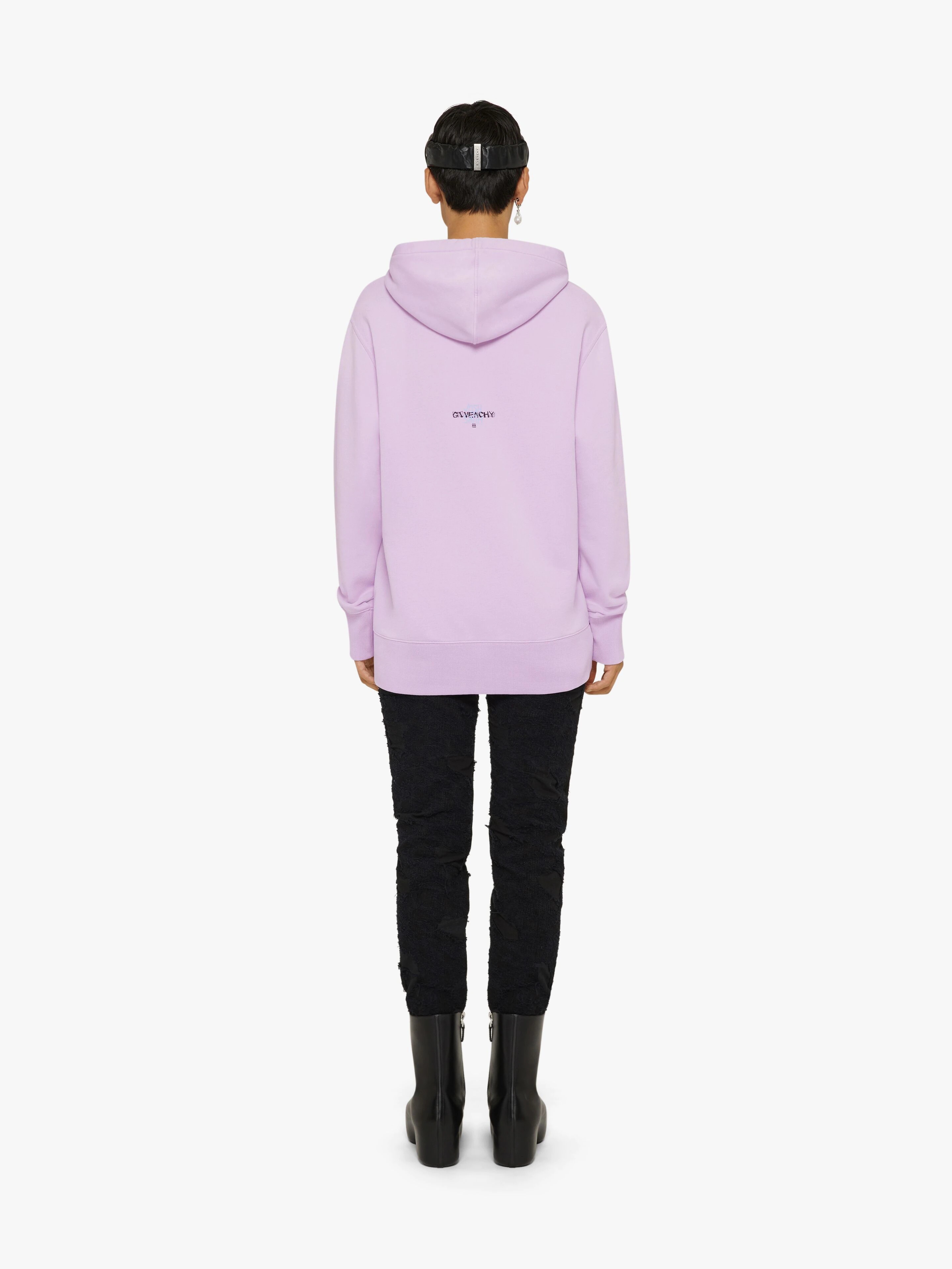 SLIM FIT HOODIE IN FELPA WITH EMBROIDERED 4G SKULL - 4