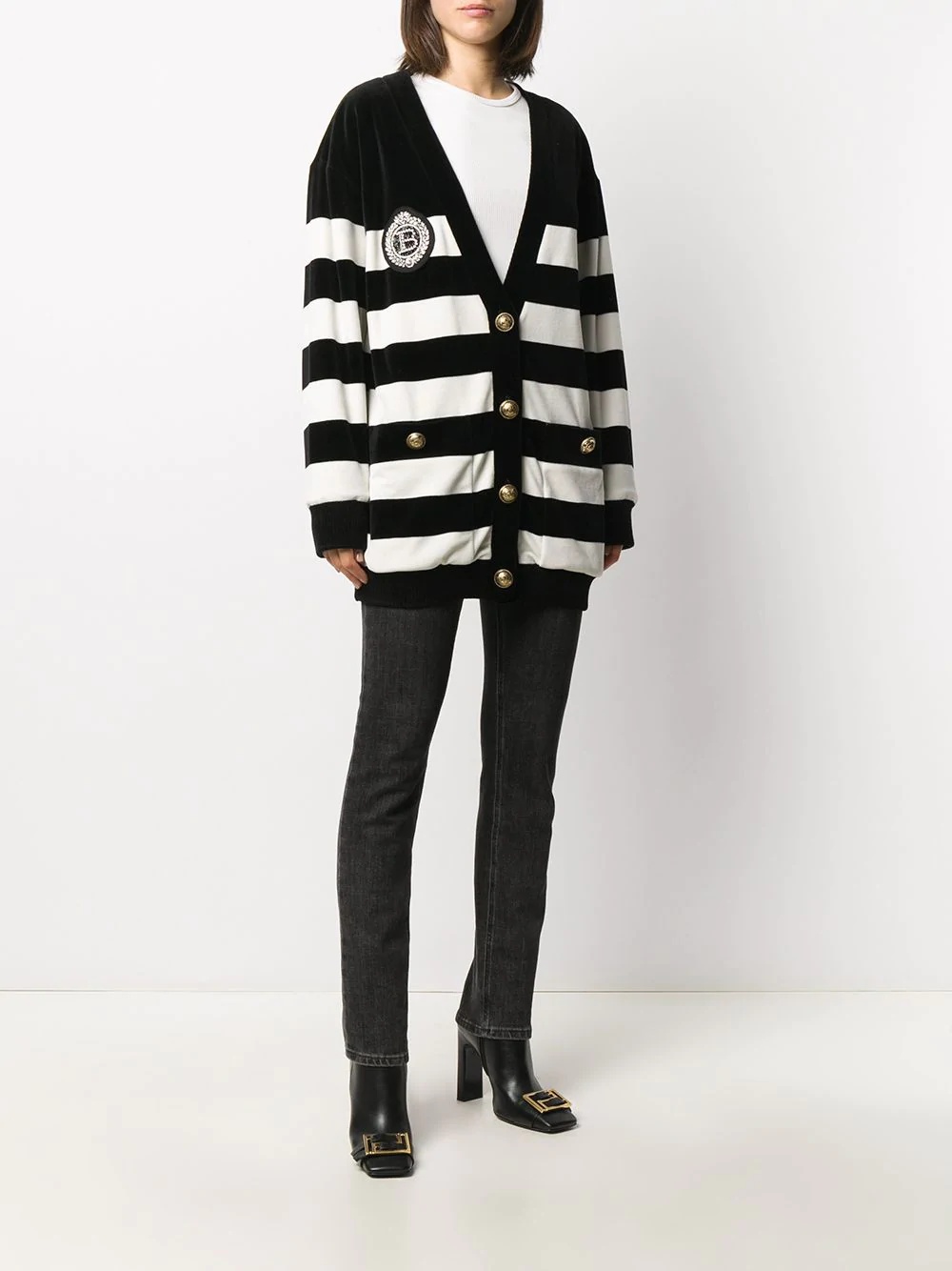 striped knit cardigan - 3