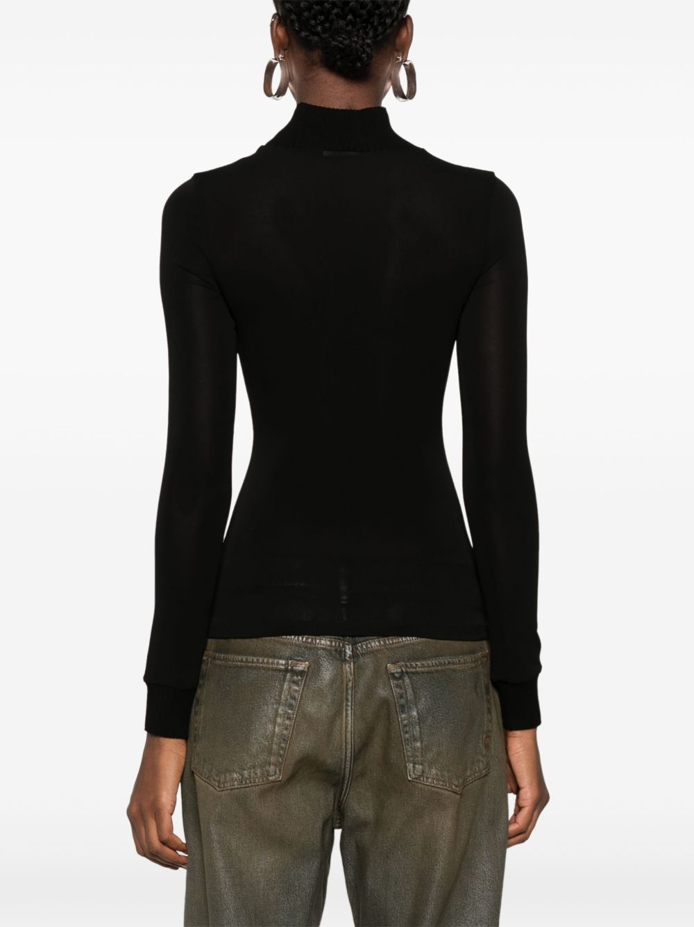 logo-patch roll-neck top - 4