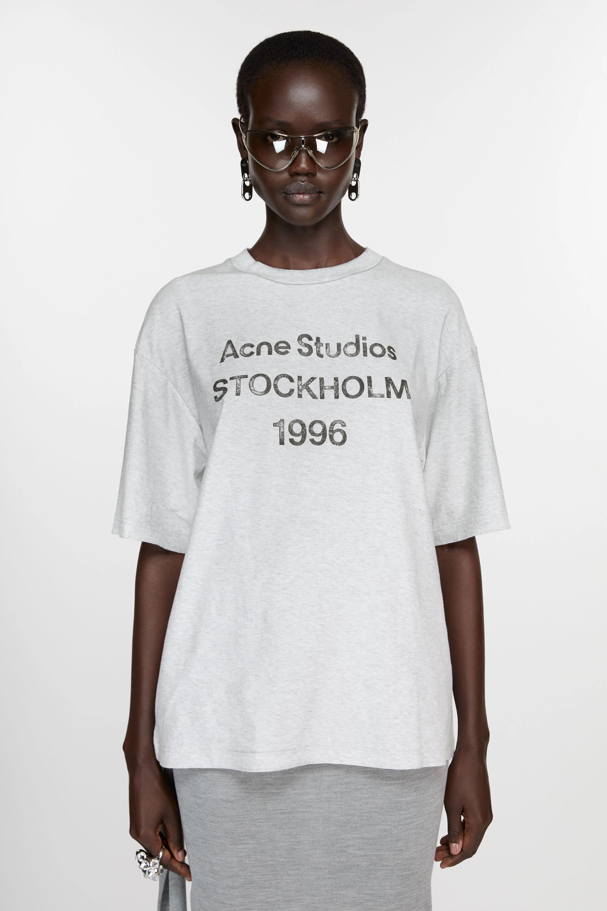 Logo t-shirt - Relaxed unisex fit - Pale Grey Melange - 2