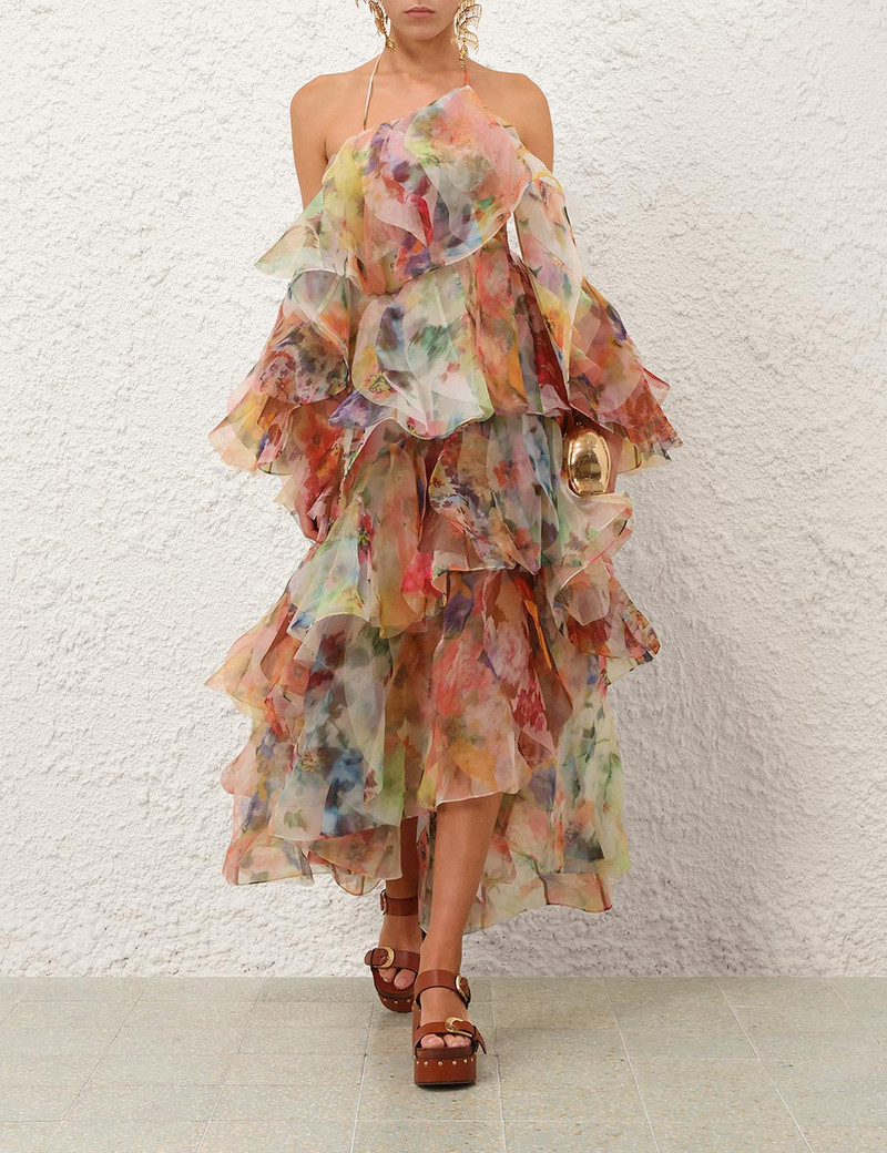 Zimmermann LUNA FANNED MAXI DRESS outlook