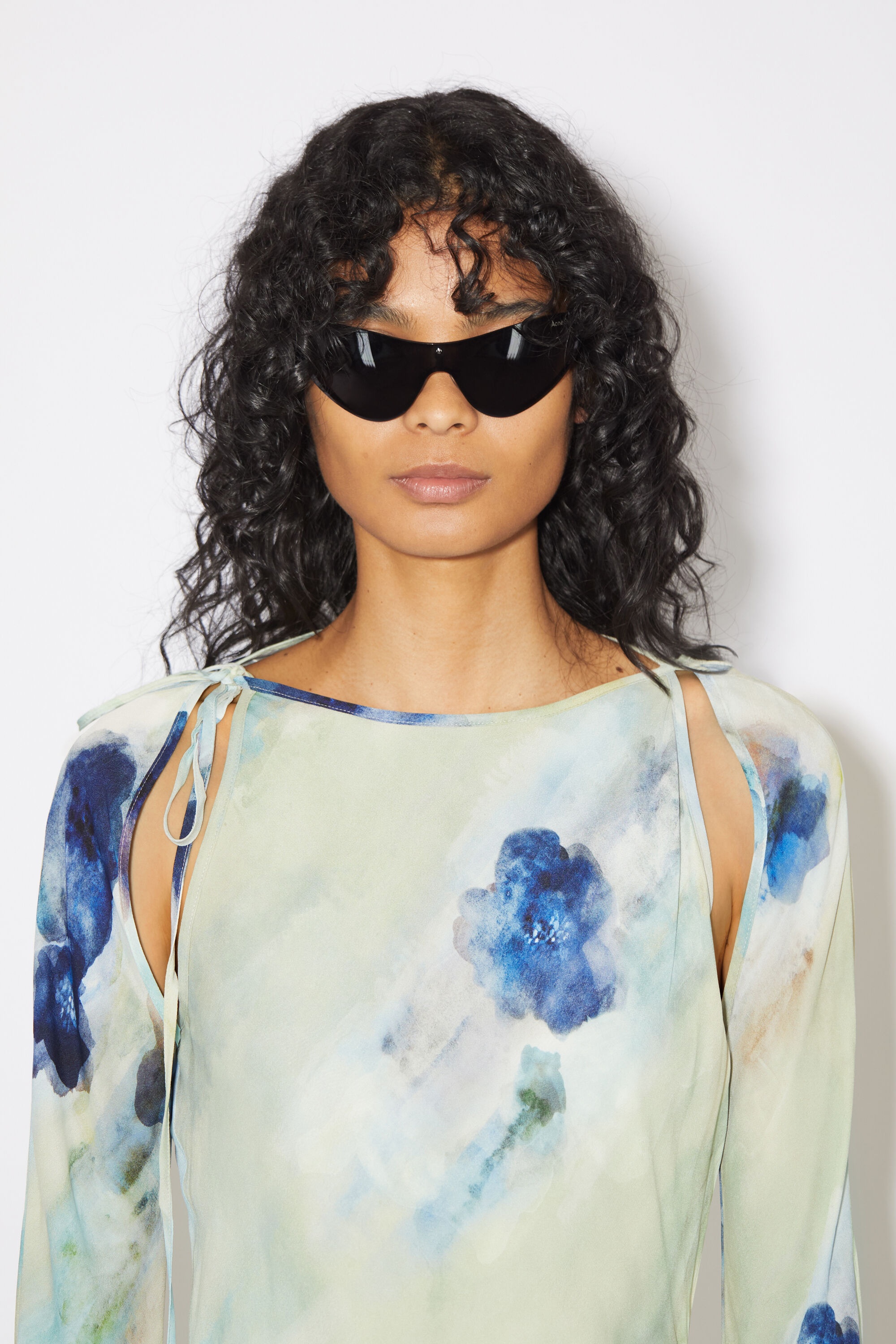 Printed wrap dress - Blue - 5