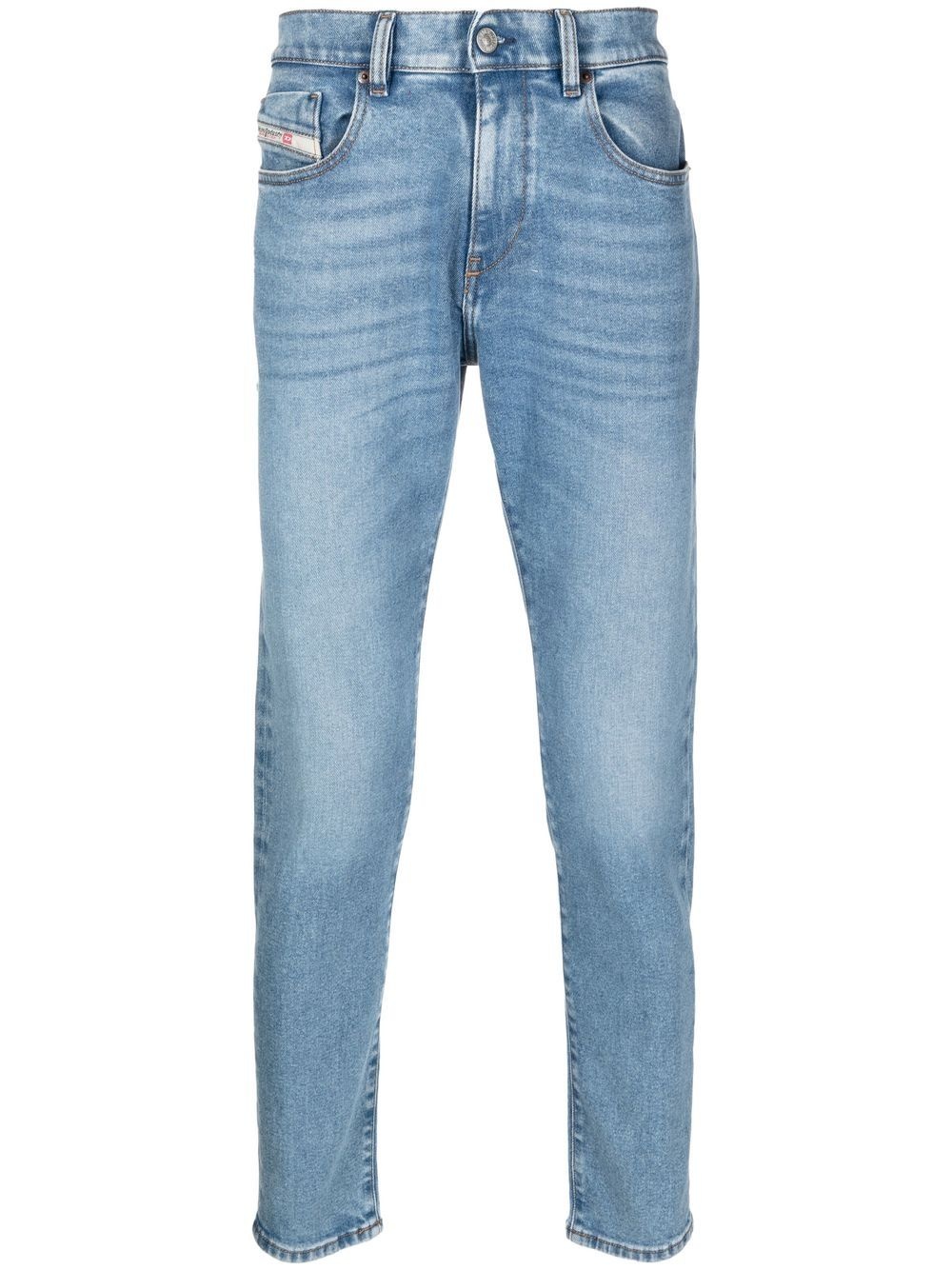 slim-cut light-wash jeans - 1