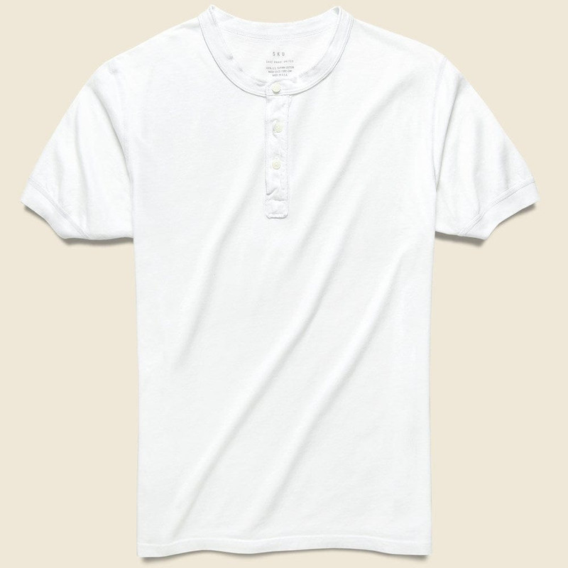 Supima Jersey Henley - White 1