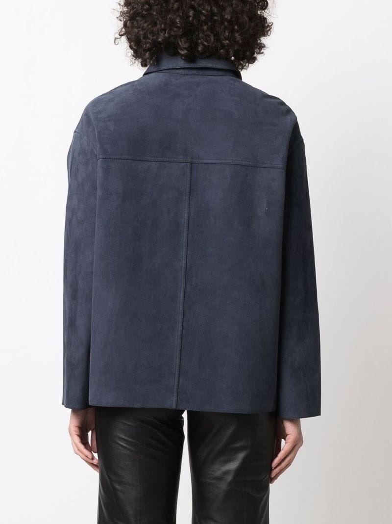 button-up suede jacket - 4
