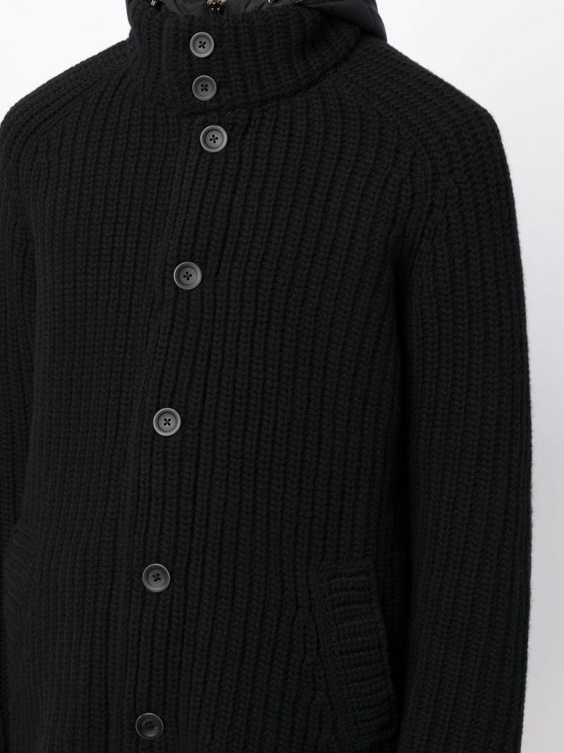 ribbed button-up jacket - 5