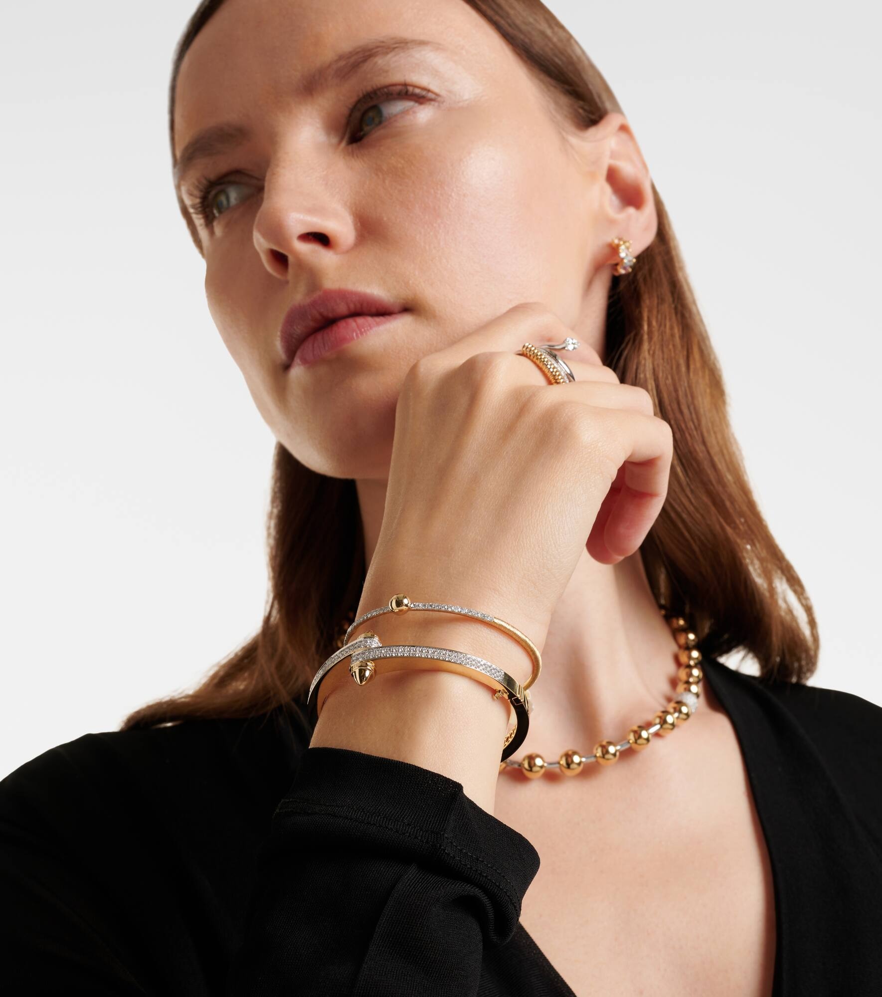 Storm 14kt gold bangle with diamonds - 2