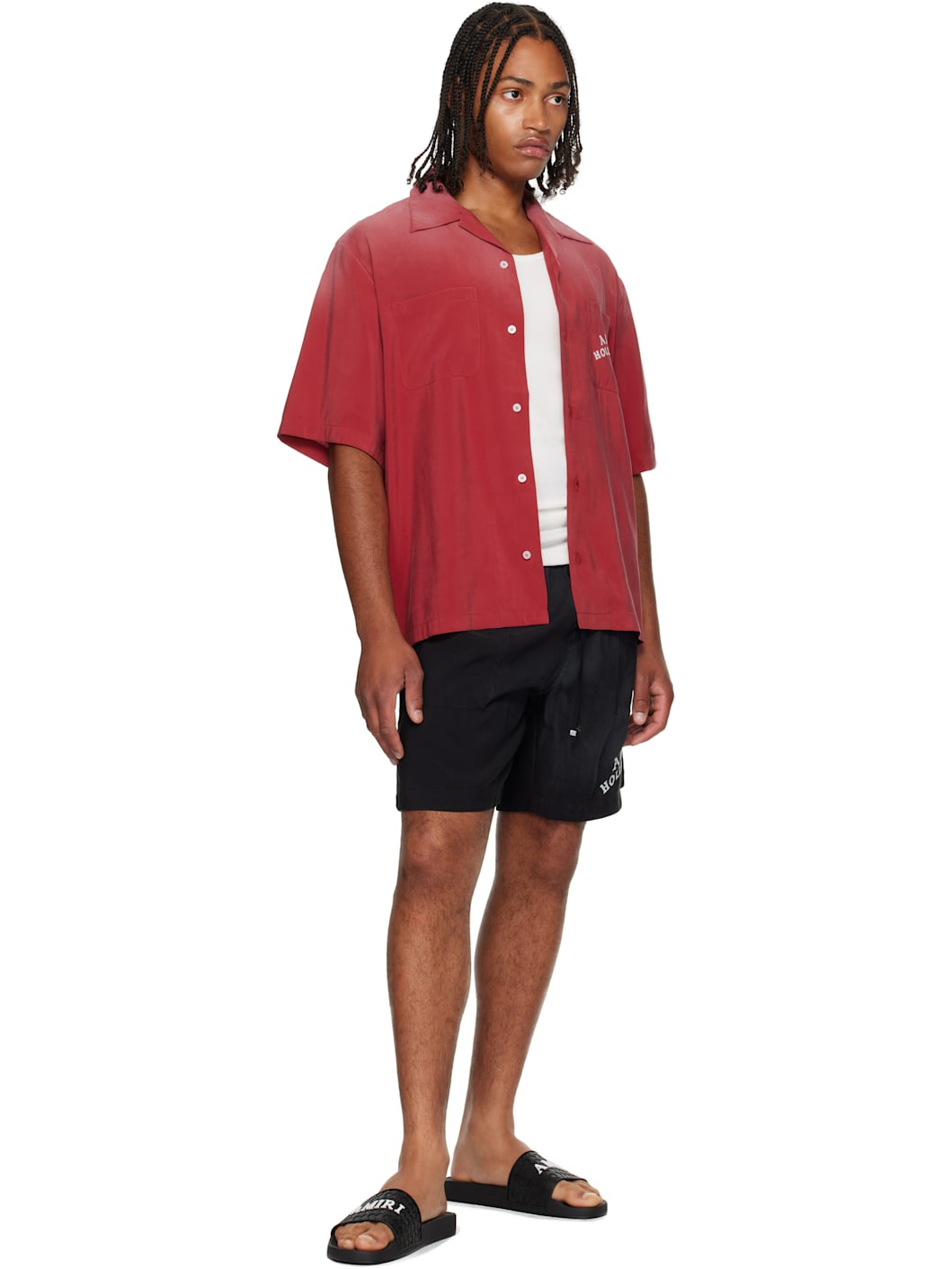 Red 'AMIRI Hollywood' Bowling Shirt - 4