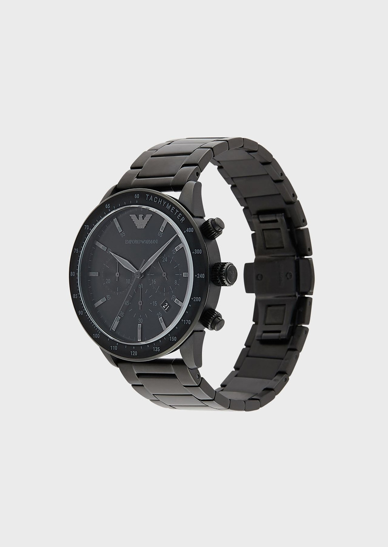 Men's Chronograph Black Stainless Steel Watch 3