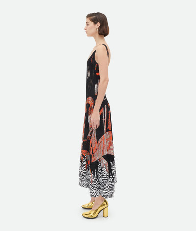 Bottega Veneta Graphic Viscose Jacquard Asymmetric Midi Dress outlook