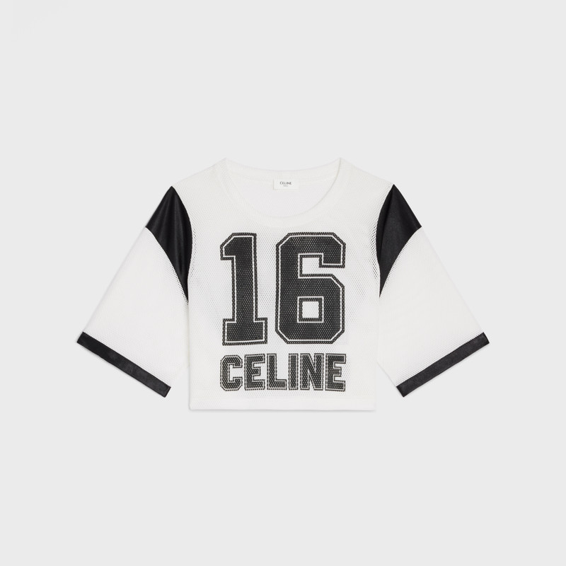 Cropped Celine 16 T-shirt in jersey mesh 1