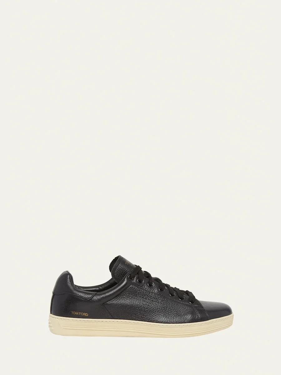 Men's Warwick Grained Leather Sneakers - 1