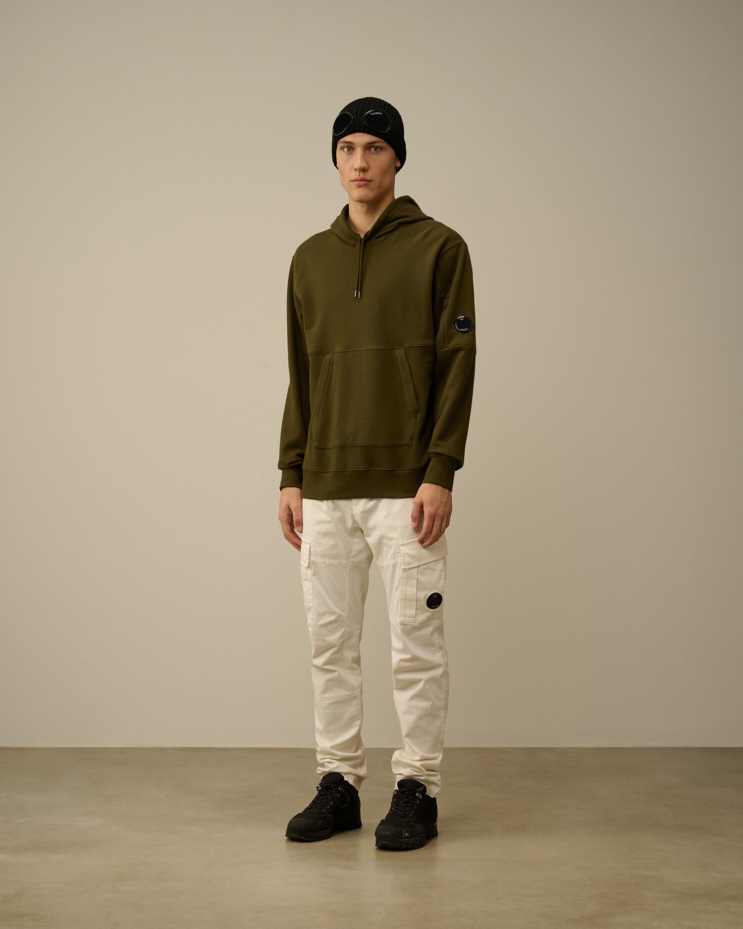 Diagonal Raised Fleece Lens Hooded Sweatshirt - 5