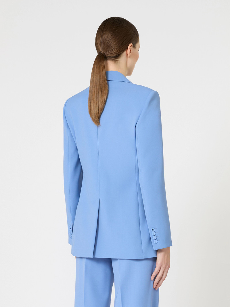 GREMBO Fitted wool crepe blazer - LIGHT BLUE 4