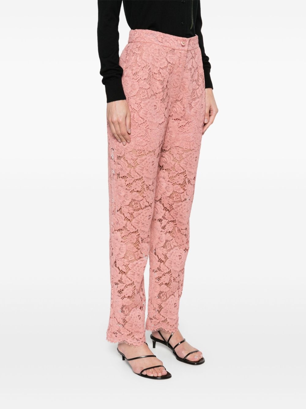 floral-lace trousers - 3