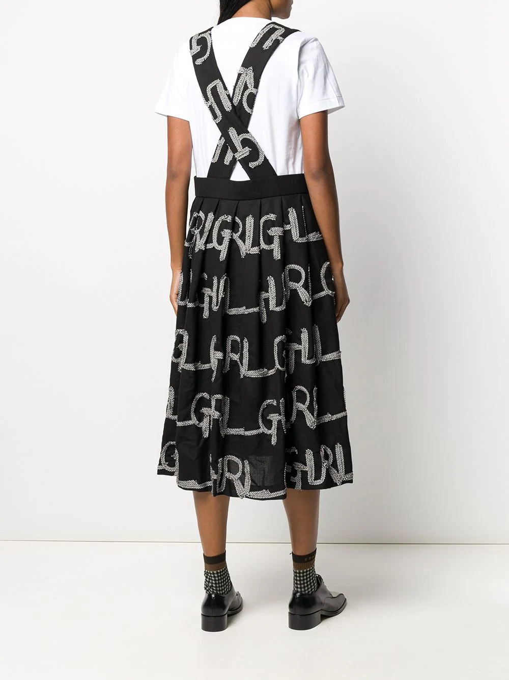 appliqué pinafore midi skirt - 4