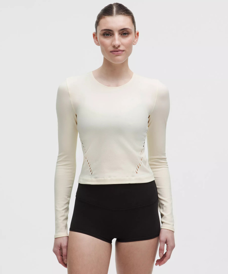 RevealKnit Eyelet Crewneck Long-Sleeve Shirt 1