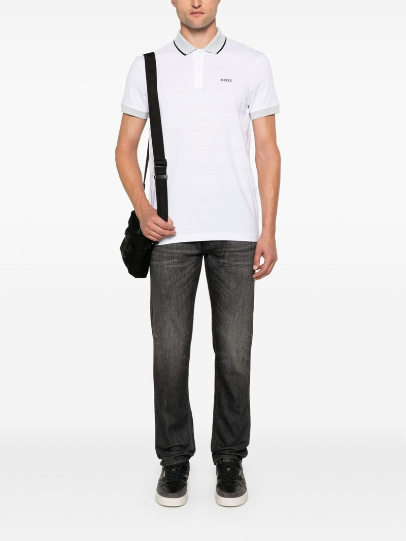 BOSS striped cotton polo shirt outlook