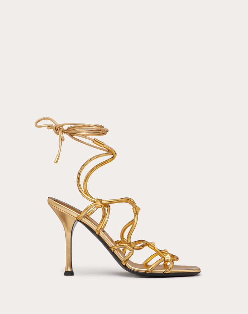 ROCKSTUD NET MIRROR-EFFECT SYNTHETIC SANDAL 100 MM 1