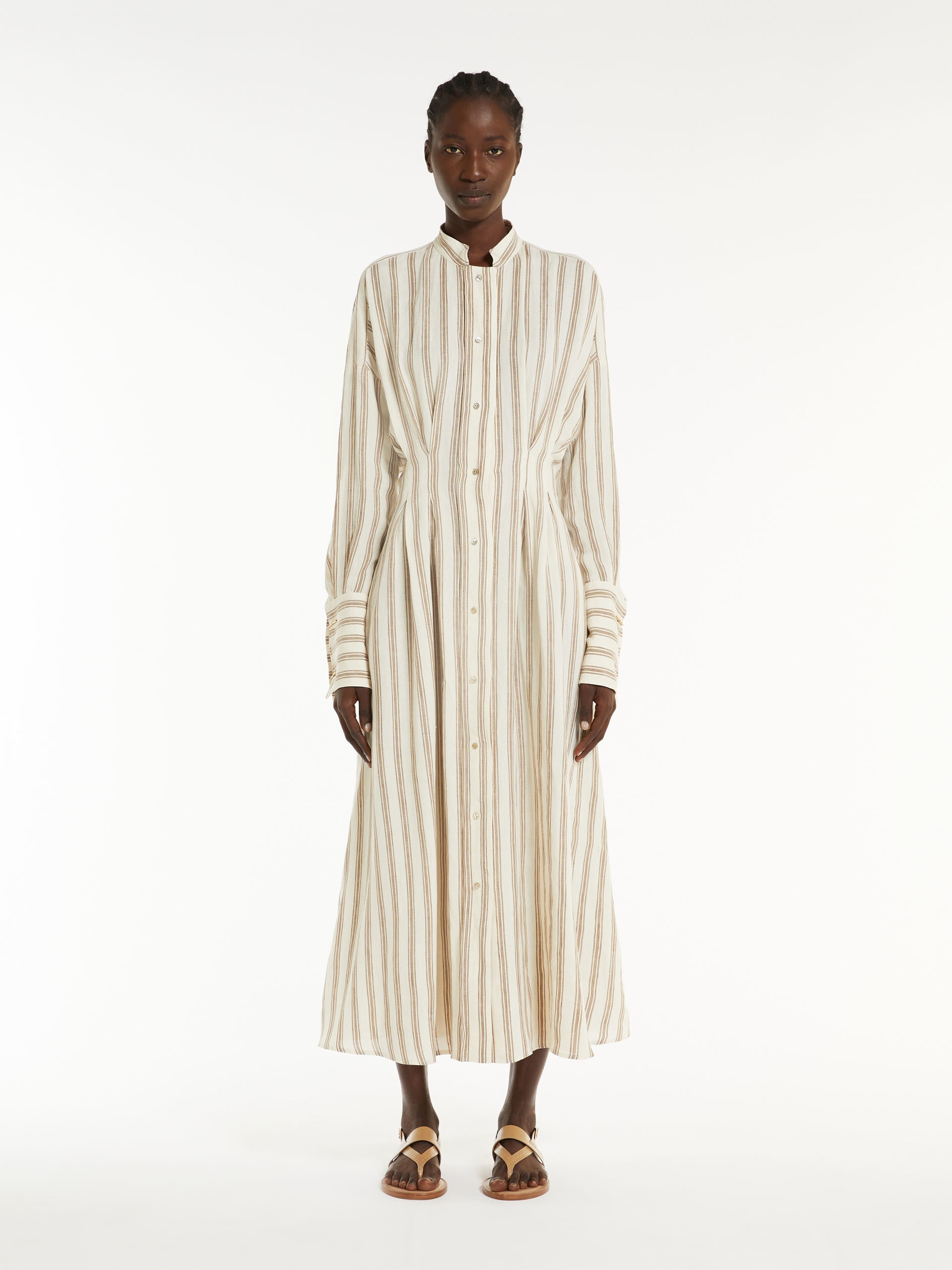 Max Mara YOLE Striped linen long dress | REVERSIBLE