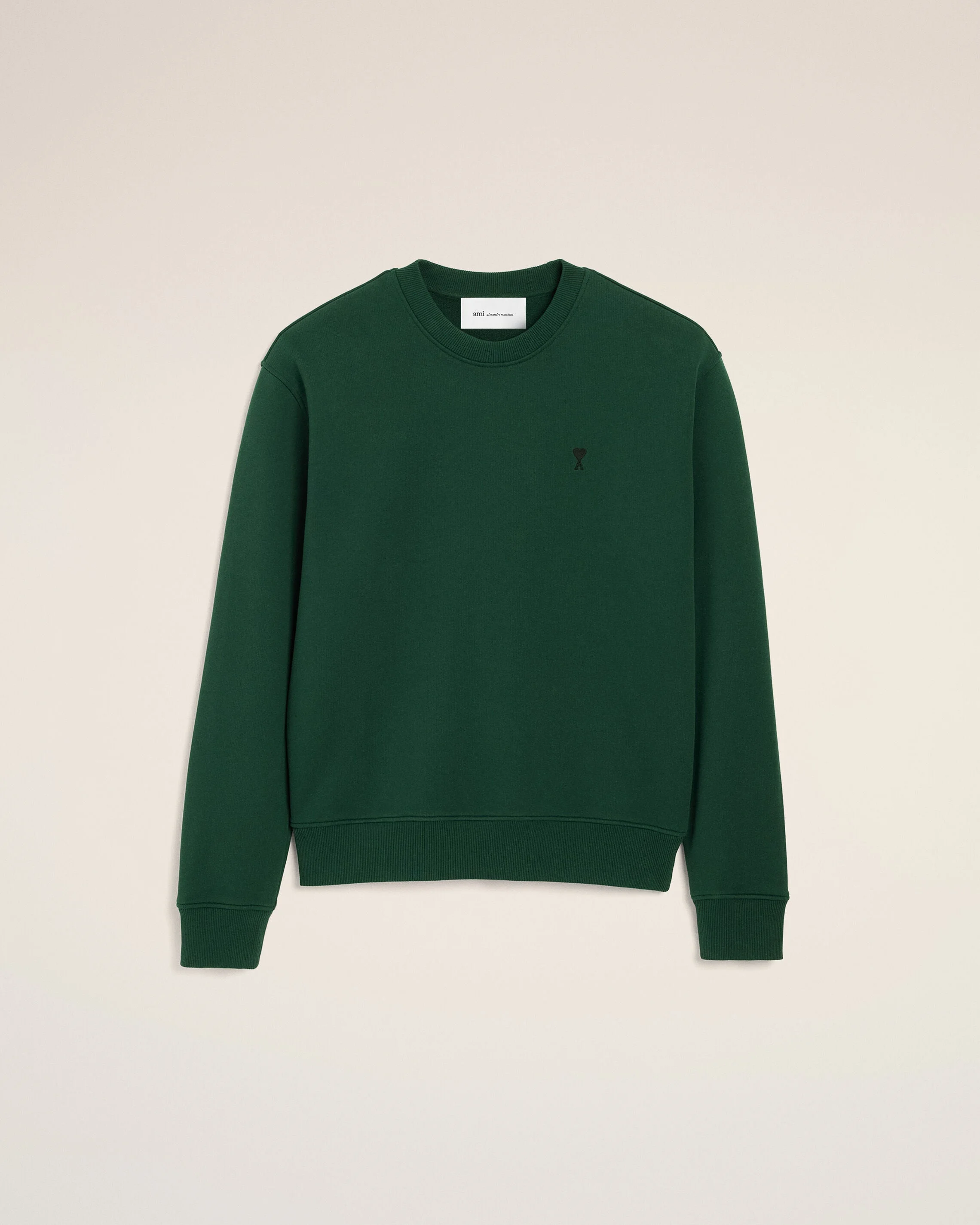 GREEN COTTON SWEATSHIRT WITH AMI DE COEUR - 1