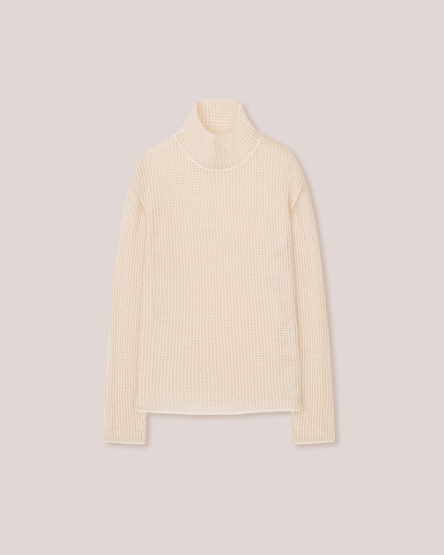 JIM - Textured cotton long-sleeve top - Creme - 1