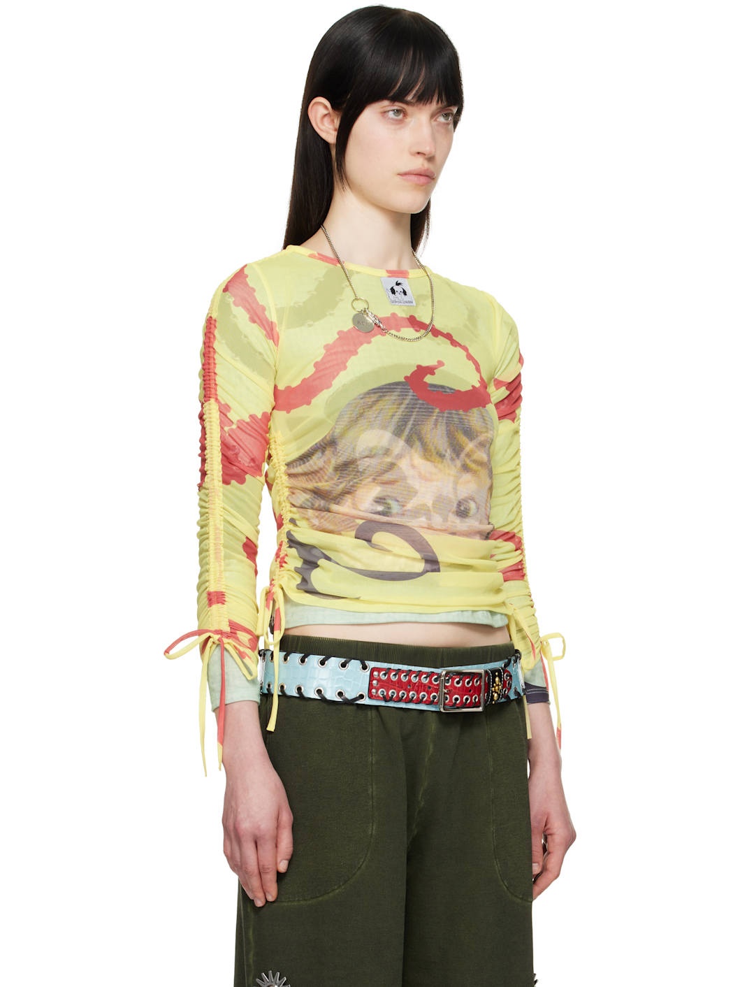 Green & Yellow Sam Cat Ballast Long Sleeve T-shirt - 2