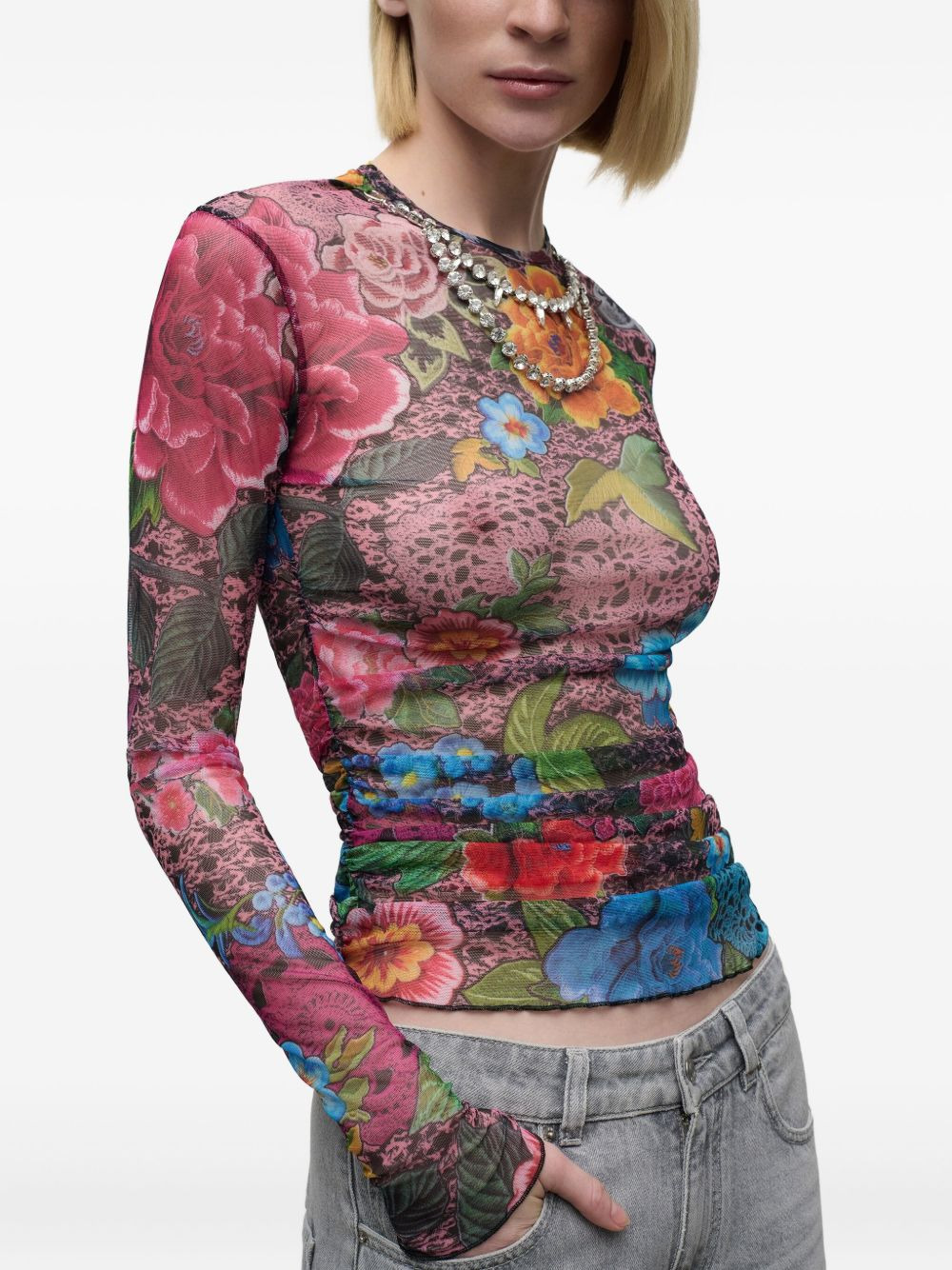 floral-print top - 4