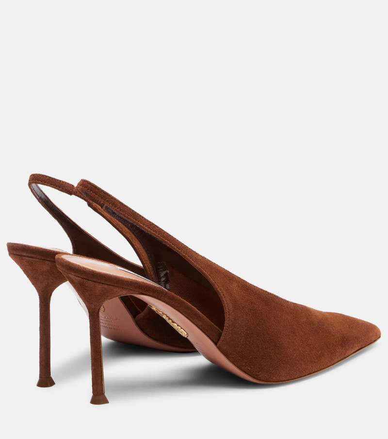 AQUAZZURA Voltaire 85 suede slingback pumps outlook