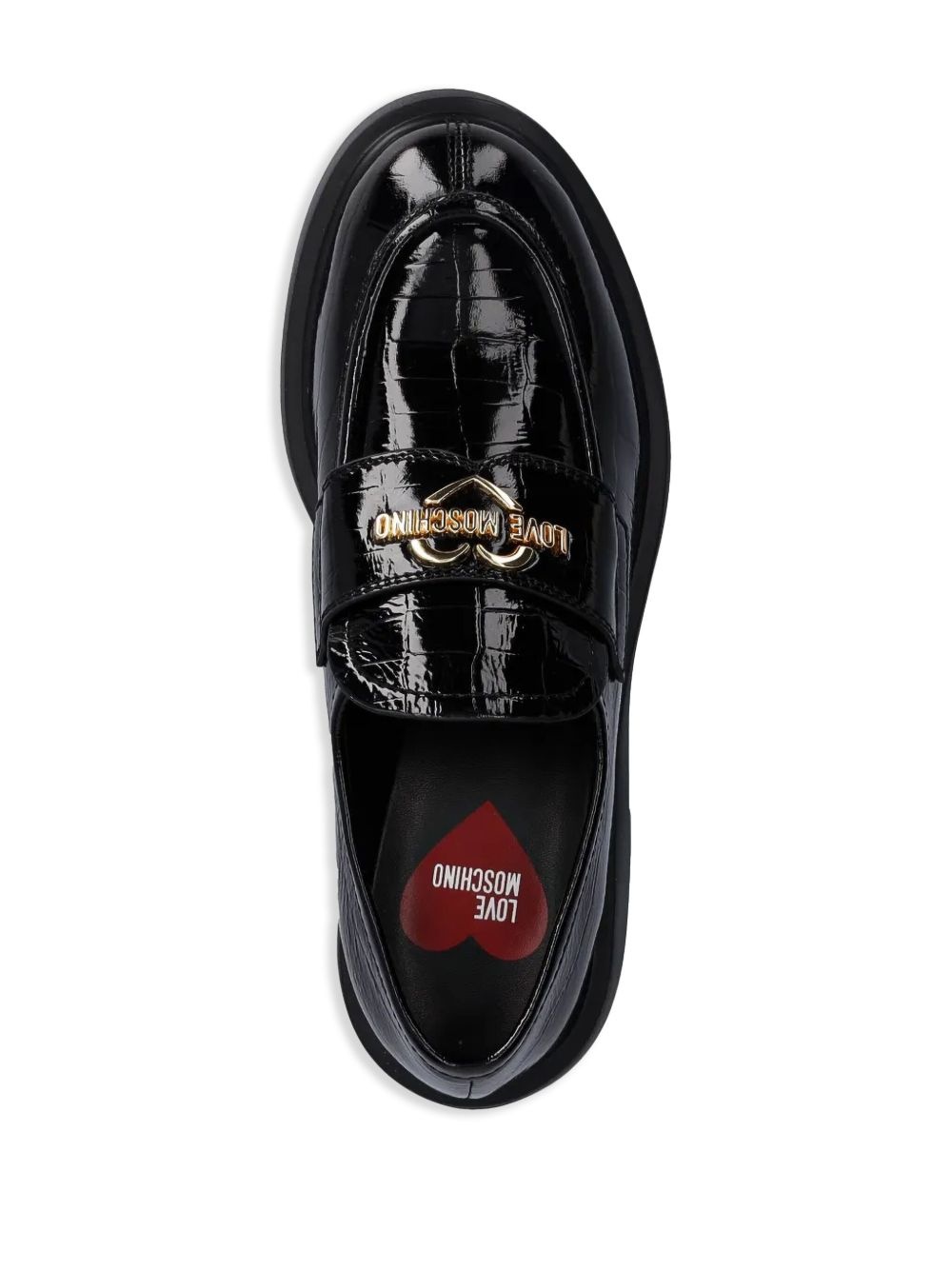 logo-lettering loafers - 4