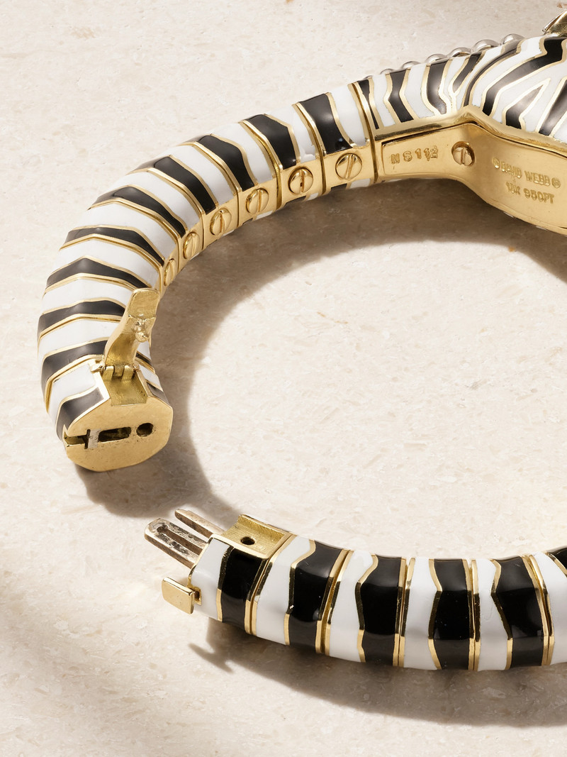 Zebra 18-karat Gold, Platinum, Diamond, Ruby And Enamel Bracelet 3