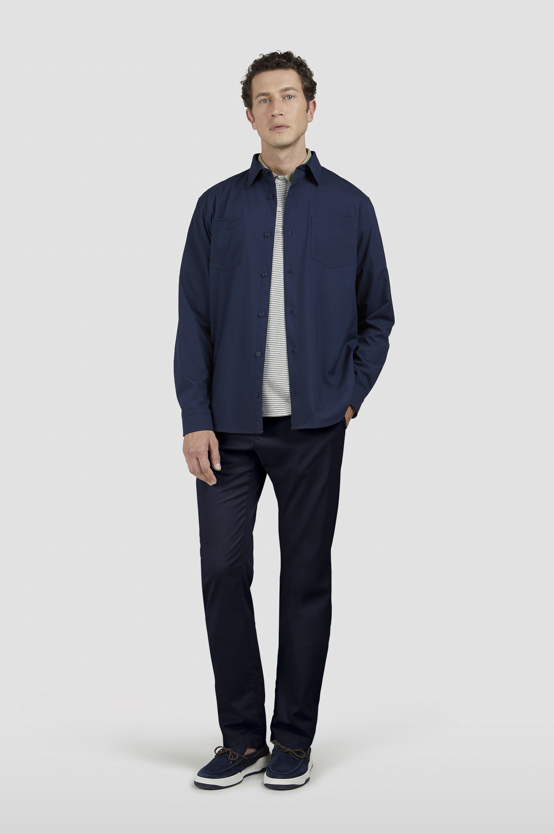 CHINO SILK STRETCH COTTON AND SILK PANTS - 2