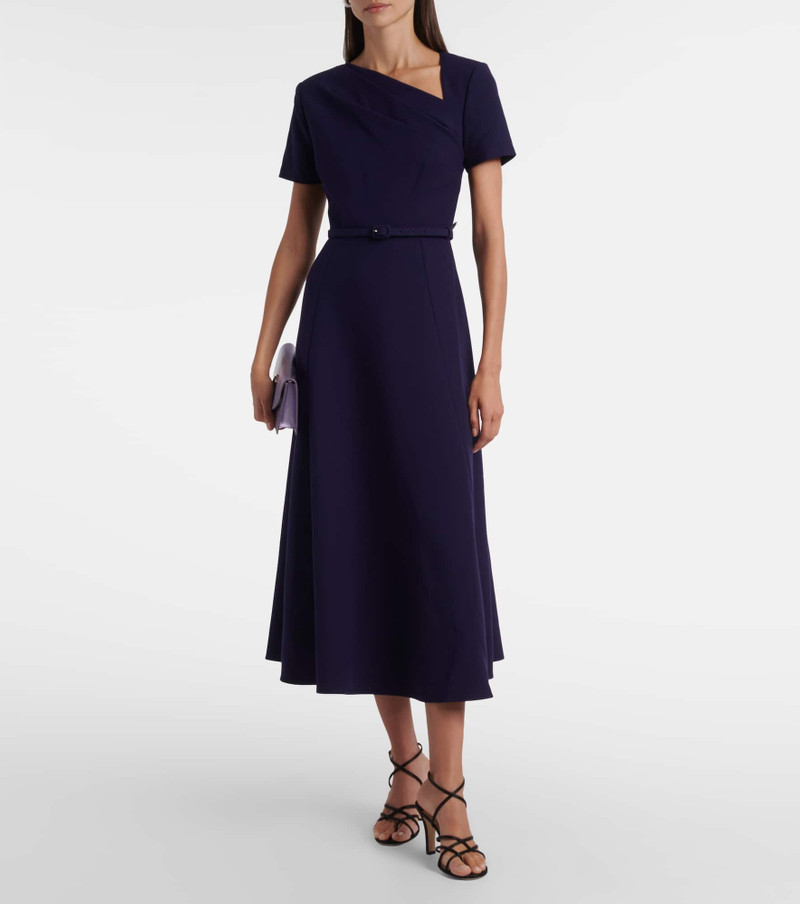 ROLAND MOURET Asymmetric belted crêpe midi dress outlook