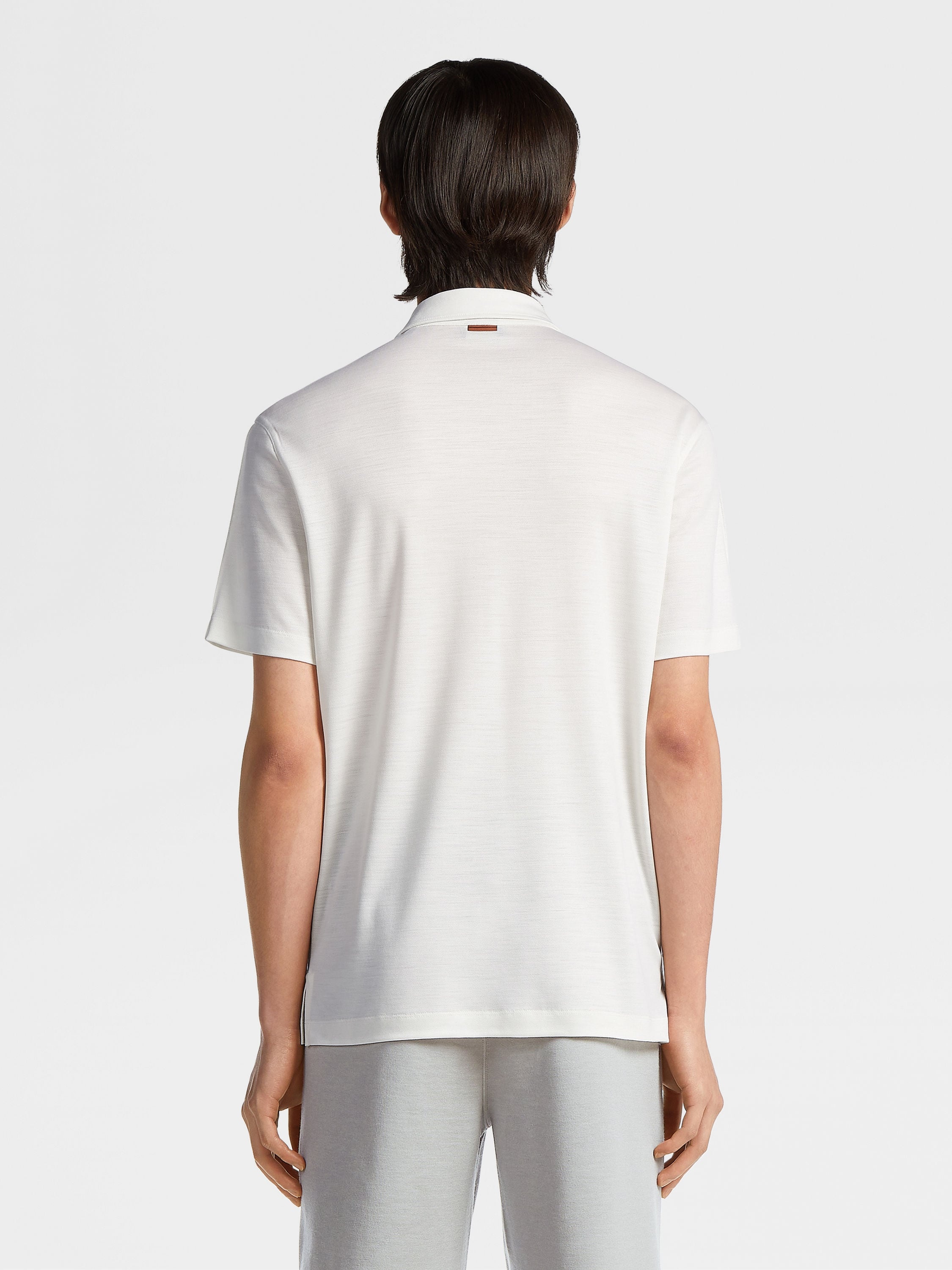 WHITE HIGH PERFORMANCE™ WOOL POLO SHIRT - 3