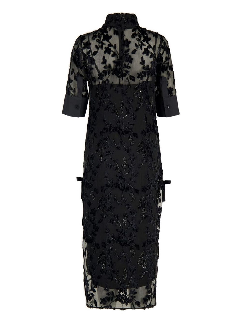 CASABLANCA floral-embroidered short-sleeve maxi dress outlook
