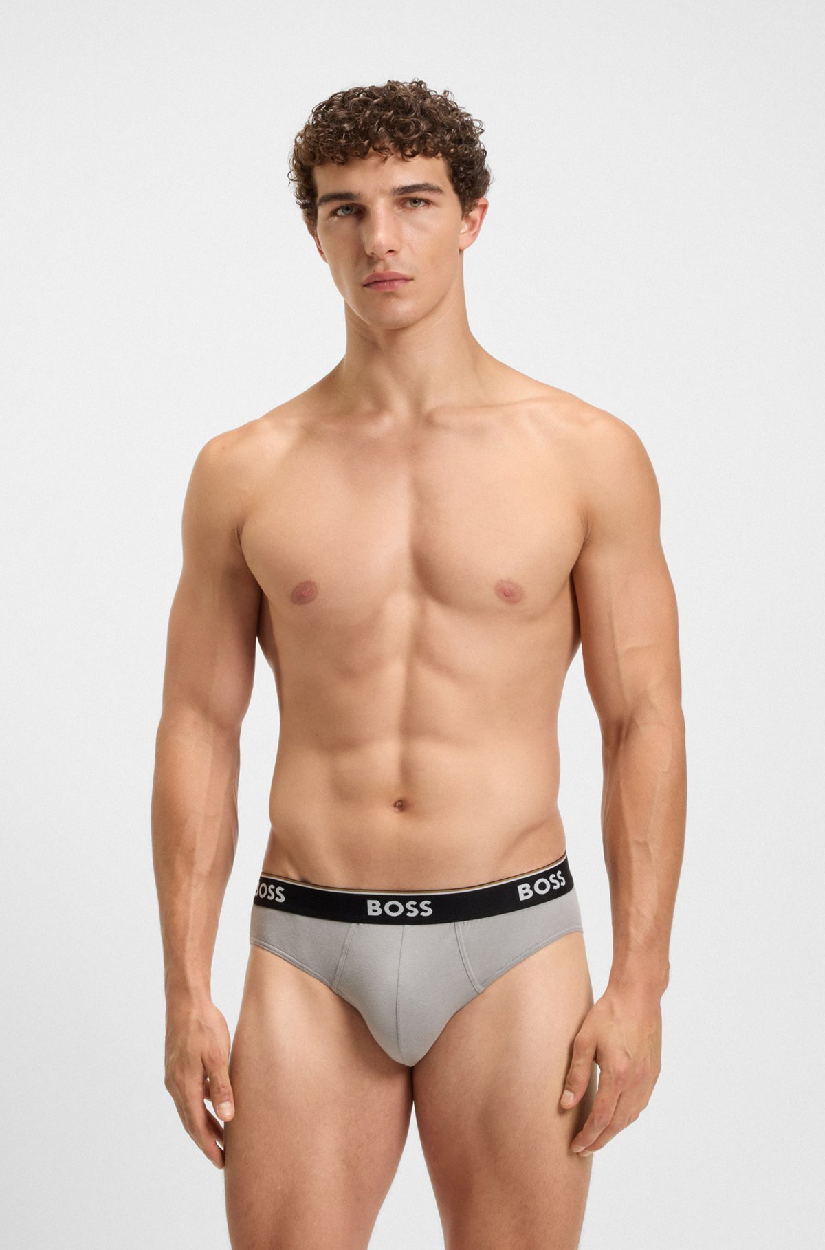 THREE-PACK OF STRETCH-COTTON BRIEFS WITH LOGO WAISTBANDS - 7